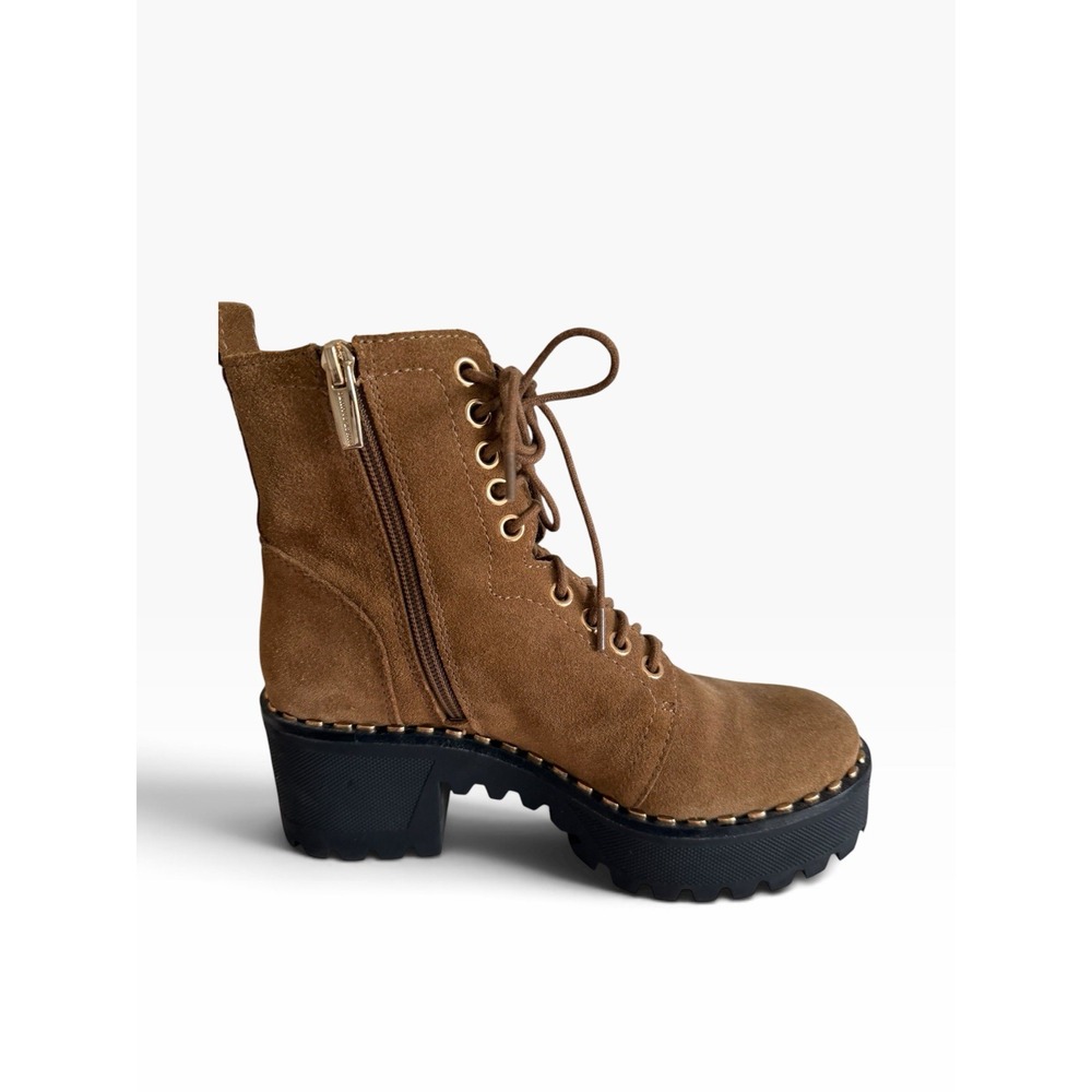 Vince Camuto Brown Suede Platform Combat Boots Y2K Grunge Lug Sole Sz 6